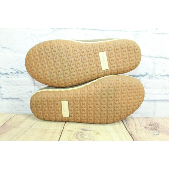 LL Bean Cement Suede Slip-On Moccasin Slippers Fleece Lined Mountain Size 8 M - Picture 9 of 9